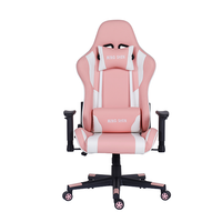 Adjustable Reclining PU Leather pink Gaming Chair